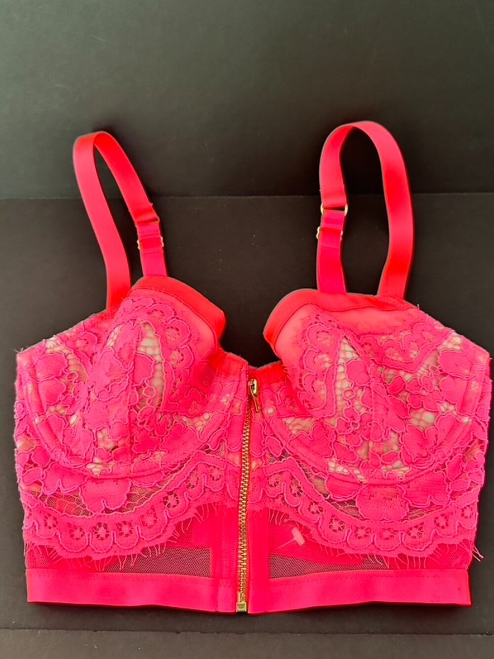 Victoria's Secret Longline Front Zip Ballonette Bra Size 32D